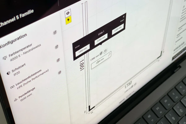 Konfigurator für Lichtleistensysteme wird für Individualisierung im Browser verwendet