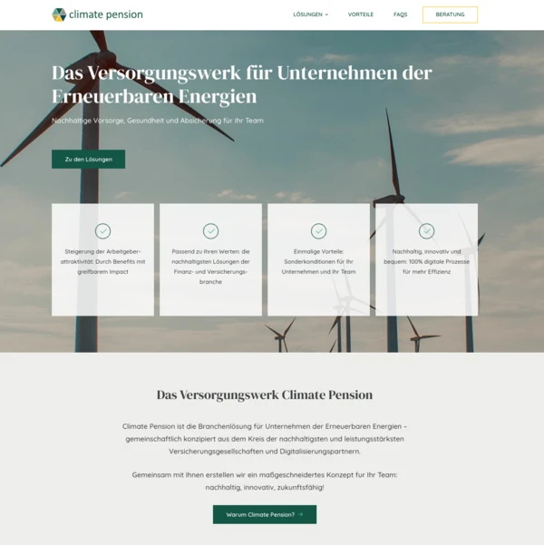 Alter Screenshot der Website vor der Optimierung durch MORGEN Beratung.